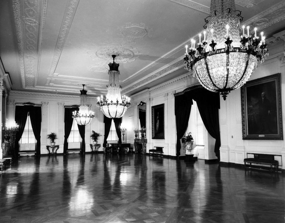 Photos of a White House gut renovation east room november 1947