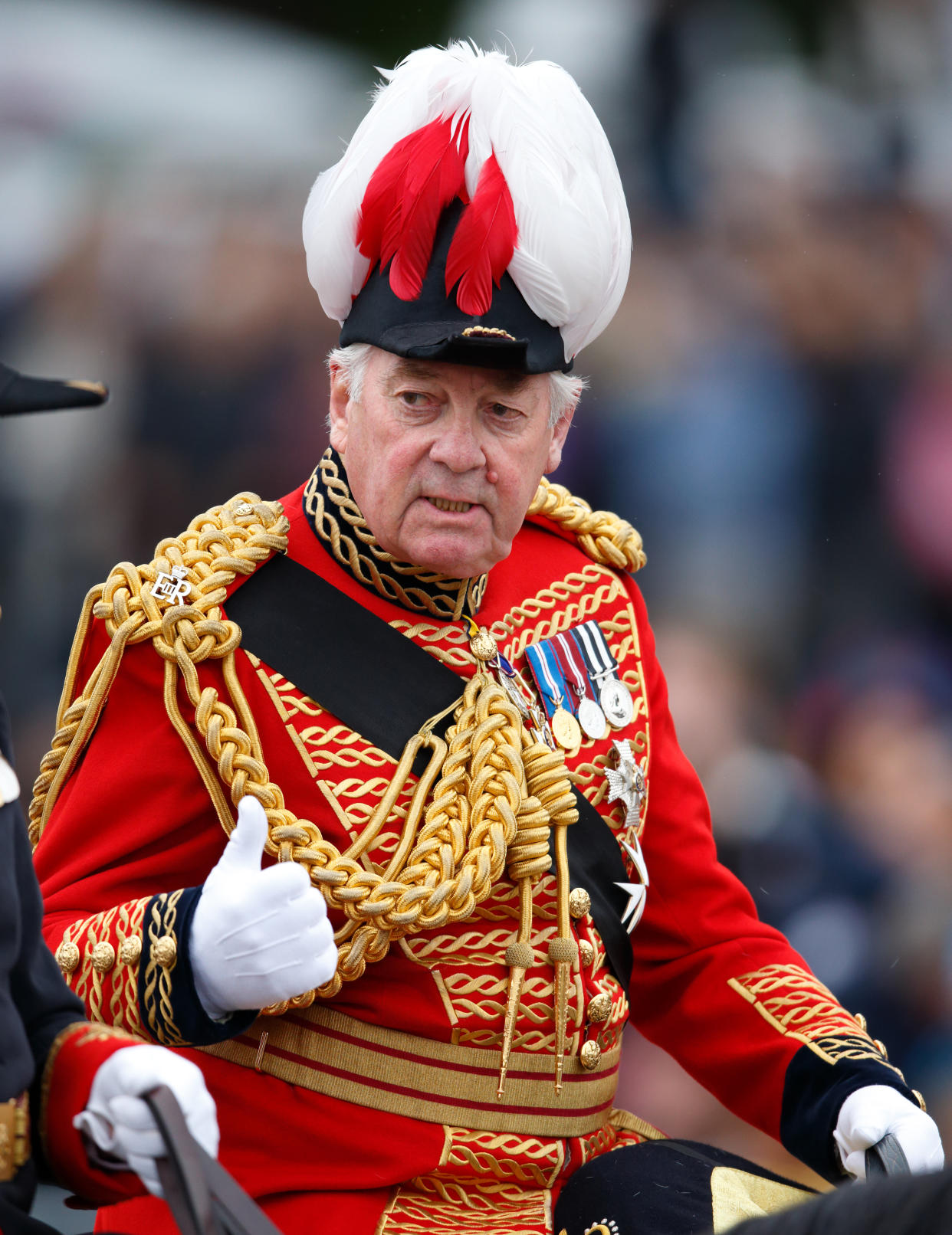 LONDON, UNITED KINGDOM - JUNE 13: (EMBARGOED FOR PUBLICATION IN UK NEWSPAPERS UNTIL 48 HOURS AFTER CREATE DATE AND TIME) Lord Samuel Vestey attends Trooping the Colour on June 13, 2015 in London, England. The ceremony is Queen Elizabeth II's annual birthday parade and dates back to the time of Charles II in the 17th Century, when the Colours of a regiment were used as a rallying point in battle. (Photo by Max Mumby/Indigo/Getty Images)