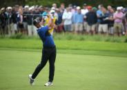 May 19, 2019; Bethpage, NY, USA; Brooks Koepka on the seventh hole during the final round of the PGA Championship golf tournament at Bethpage State Park - Black Course. Mandatory Credit: Peter Casey-USA TODAY Sports