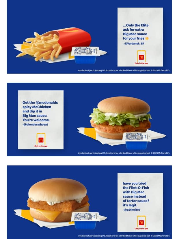 <p><a href="https://www.prnewswire.com/news-releases/the-saucy-secret-is-out-big-mac-sauce-dip-cups-are-coming-to-mcdonalds-usa-301801249.html" rel="nofollow noopener" target="_blank" data-ylk="slk:McDonald's USA/Cision PR Newswire;elm:context_link;itc:0;sec:content-canvas" class="link ">McDonald's USA/Cision PR Newswire</a></p>