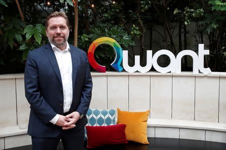 FILE PHOTO: Eric Leandri, co-founder and CEO of French digital company Qwant, poses during a visit of their new headquarters in Paris, France, June 14, 2018. REUTERS/Benoit Tessier/File Photo