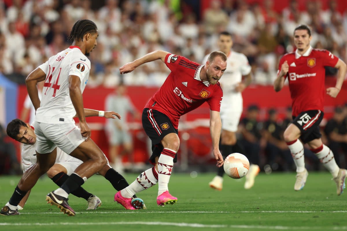 Christian Eriksen says the players took responsibility for Manchester United’s abject display (Isabel Infantes/PA) (PA Wire)