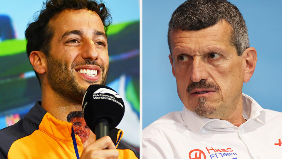 Daniel Ricciardo and Guenther Steiner are pictured side by side.