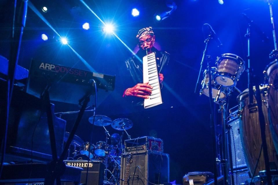 NEW YORK, NY - APRIL 4: Performers take the stage at New York City's Webster Hall at a benefit concert for funk pioneer Bernie Worrell in New York city on Monday, April 4, 2016. (Photo by Sara Boboltz/Huffington Post) *** Local Caption ***