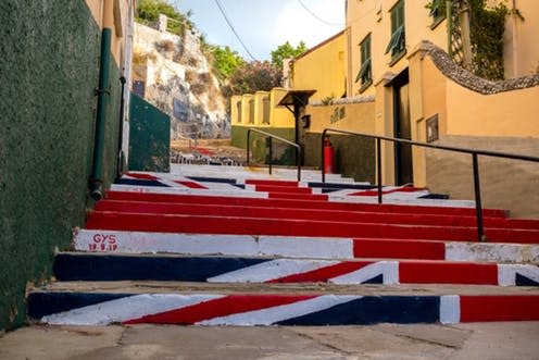 <span class="caption">Gibraltar has its own kind of Britishness. </span> <span class="attribution"><a class="link " href="https://www.shutterstock.com/download/confirm/1206050233?src=9H4uIddkf17xlSS9awWKhg-1-72&size=medium_jpg" rel="nofollow noopener" target="_blank" data-ylk="slk:Ben Gingell/Shutterstock;elm:context_link;itc:0;sec:content-canvas">Ben Gingell/Shutterstock </a></span>