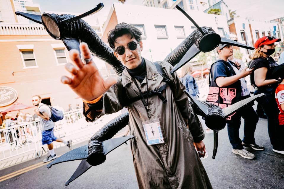 A cosplayer dressed as Doc Ock at San Diego Comic-Con 2022.