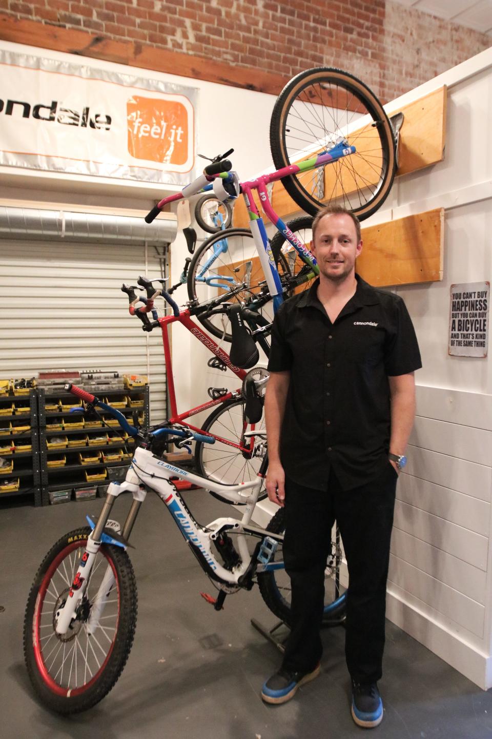 Skunk Ape Cyclery is a new bicycle shop in Panama City. Pictured is owner Kody Gilliam at the grand opening celebration on Feb. 10, 2023.