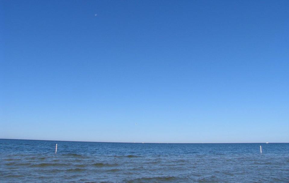 blue sky over lake michigan