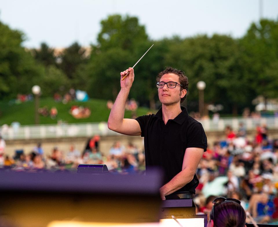 The Louisville Orchestra and coductor Teddy Abrams performed at Louisville's 4th of July celebration on the Great Lawn on Tuesday, July 4, 2023.