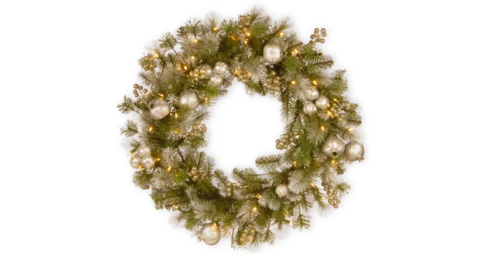 Add a festive wreath to the front door or above the fireplace.