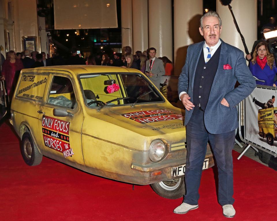 LONDON, -, UNITED KINGDOM - 2019/02/19: John Challis seen during the Only Fools and Horses Press night at the Theatre Royal Haymarket in London. (Photo by Keith Mayhew/SOPA Images/LightRocket via Getty Images)