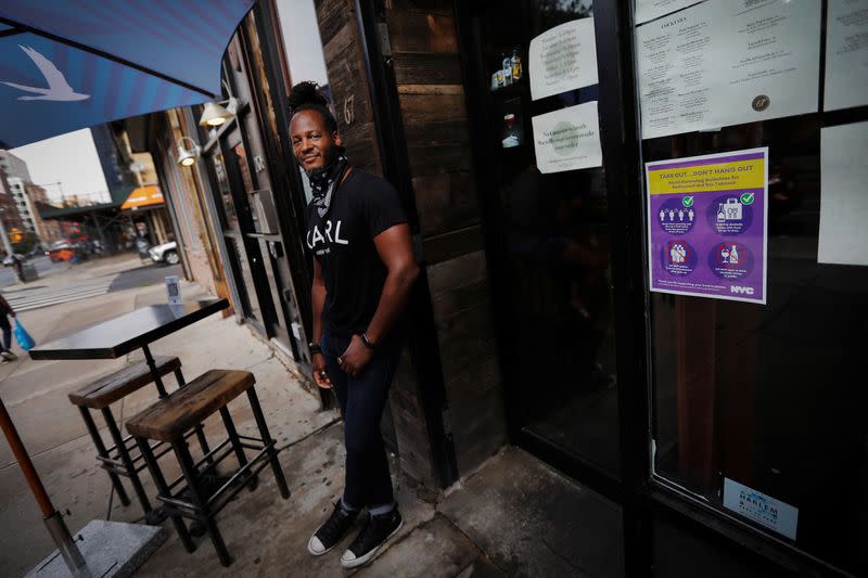 Karl Franz Williams, founder and owner of "67 Orange Street" bar and restaurant in Harlem in New York