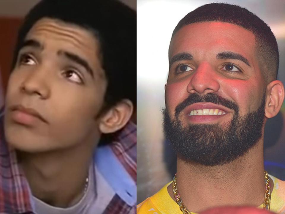 Drake on "Degrassi: The Next Generation" and in May 2018.