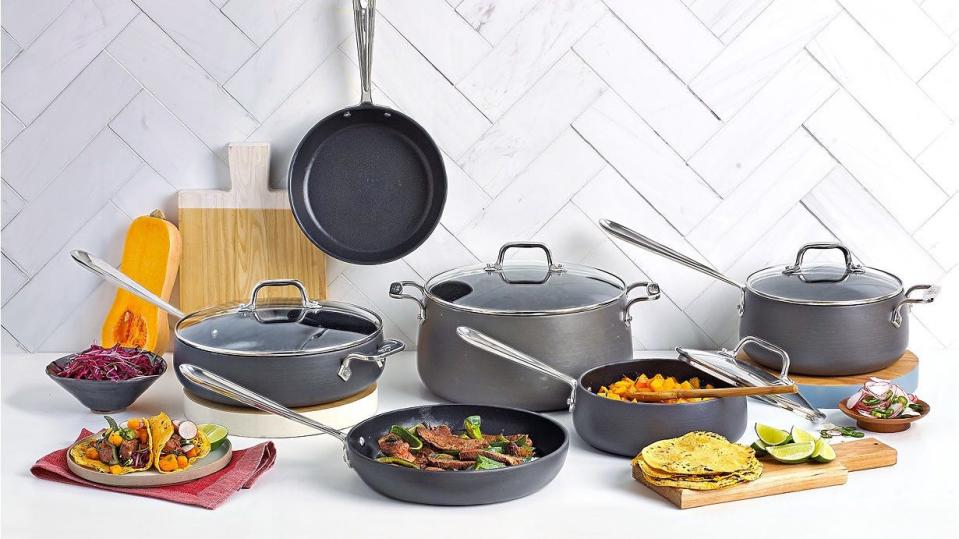 This nonstick set is a breeze to clean.
