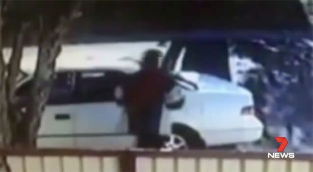 The man caught on CCTV dumping the car. Source: 7News