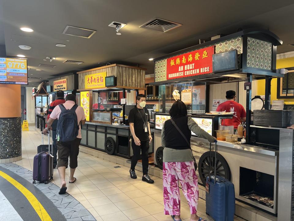 Changi's food "street" is located on the second floor of terminal 3 near the Louis Vuitton store.