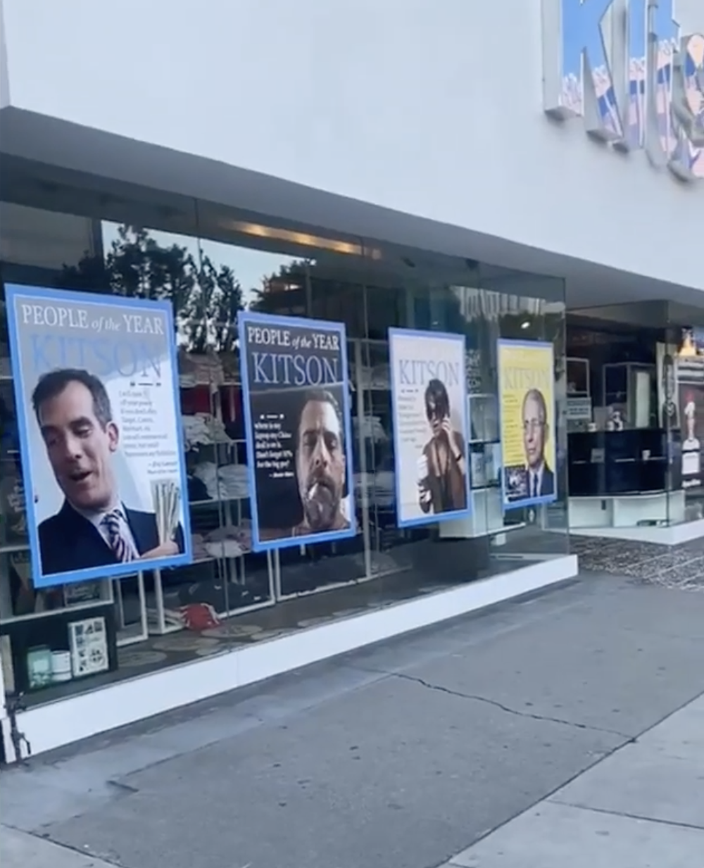 Kitson Los Angeles debuted its holiday window display targeting public figures it deemed hypocritical. (Screenshot: Instagram/KitsonLosAngeles)