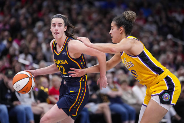 Caitlin Clark makes her 100th 3, finishes with triple-double as Fever beat  Sparks 93-86 - Yahoo Sports