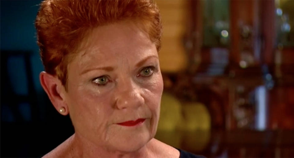 Pauline Hanson has made an emotional admission following the sacking of Senate candidate Steve Dickson after a secret video of his visit to a US strip club was broadcast on A Current Affair. Source: A Current Affair/Nine Network