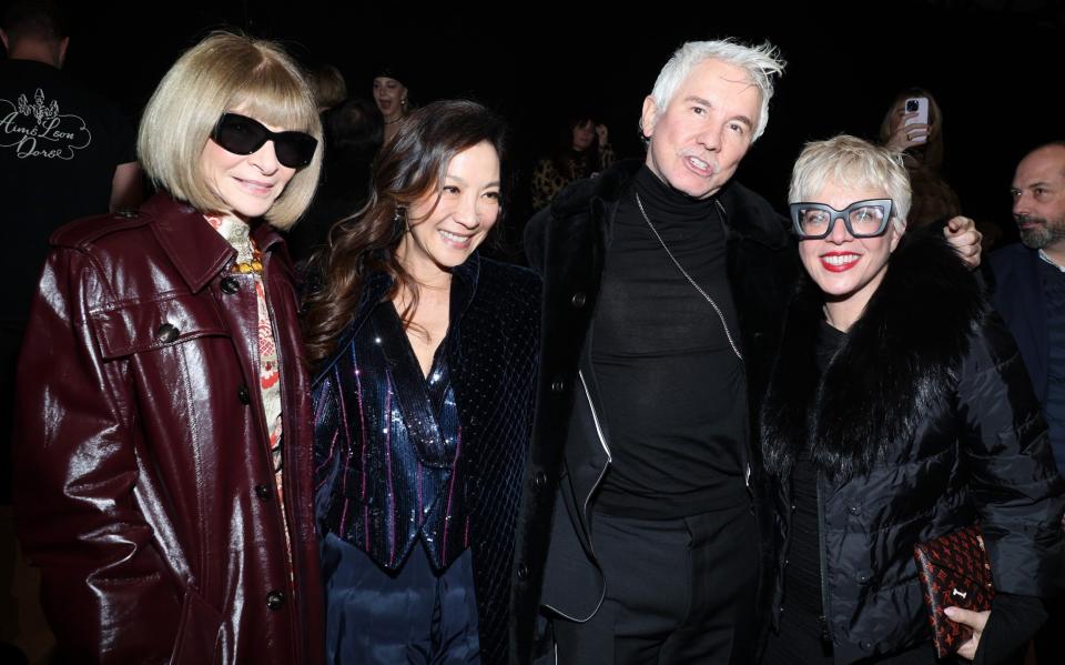 (L to R) Anna Wintour, Michelle Yeoh, Baz Luhrmann and Catherine Martin attend the Giorgio Armani Prive Haute Couture Spring Summer 2023 show as part of Paris Fashion Week - Getty Images Europe 