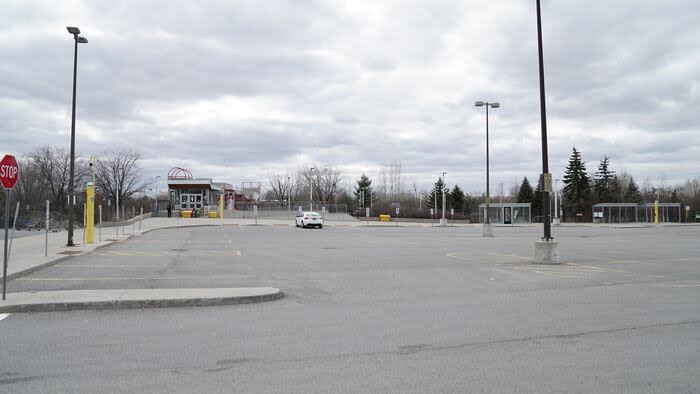 The Greenboro station Park N Ride on the O-Train's Trillium Line in spring 2020.