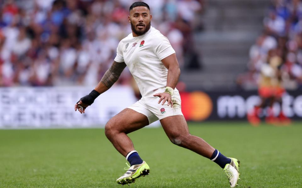 Manu Tuilagi playing for England at last year's Rugby World Cup