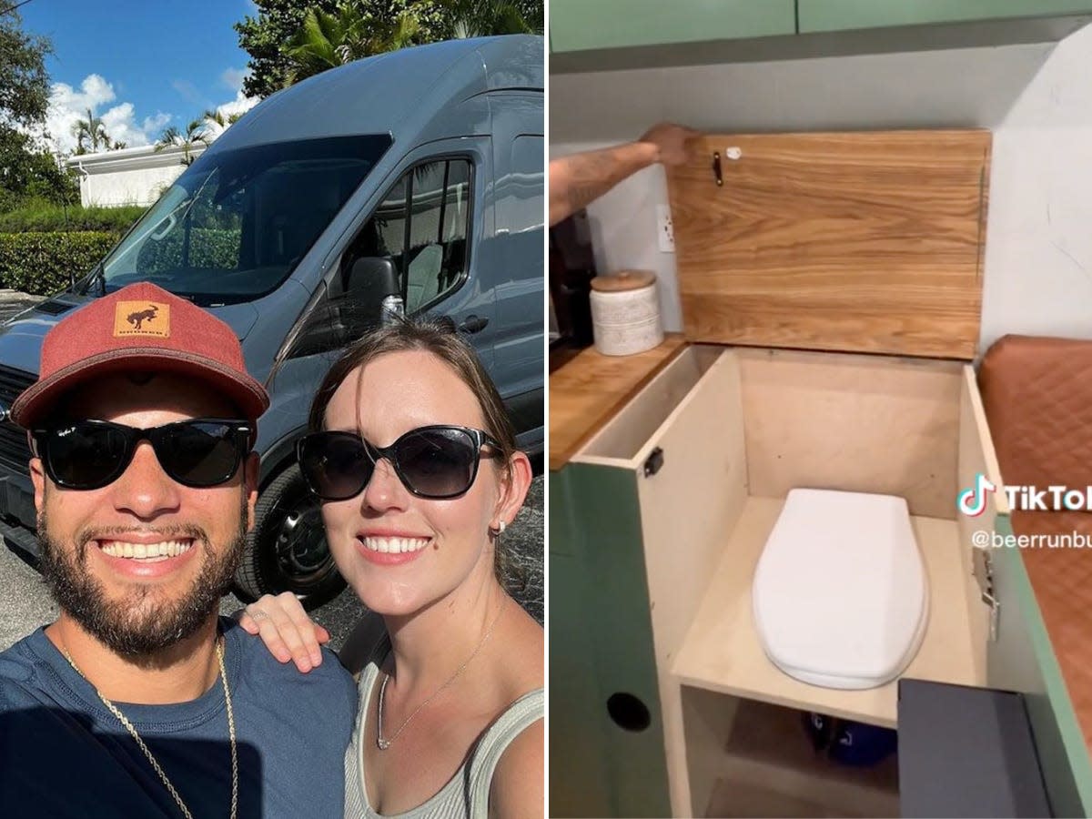 Hope and Manny Hernandez spent three months converting a retired Amazon delivery van into their tiny home on wheels.