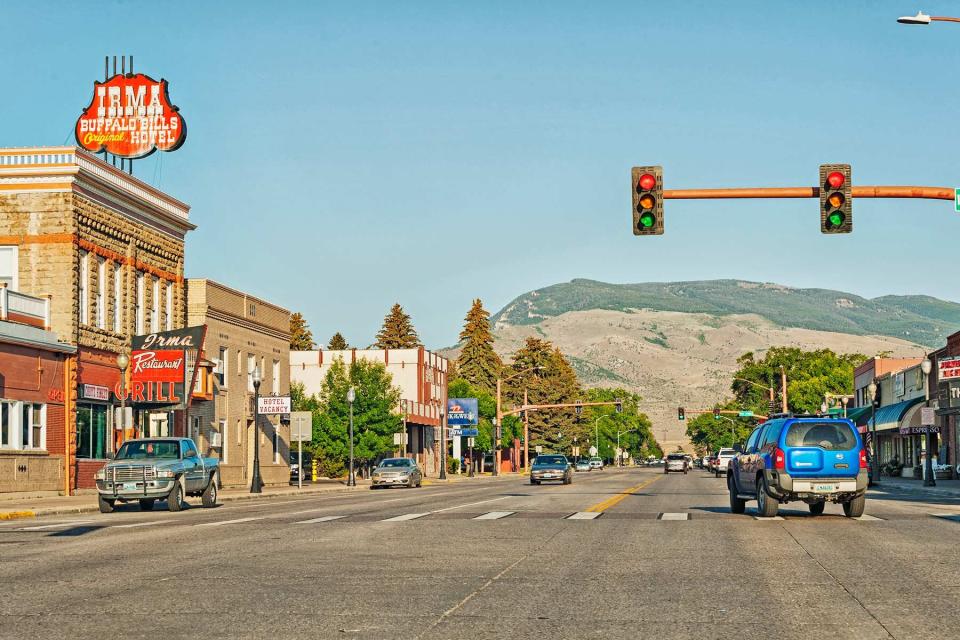 Main street view in Cody, Wyoming