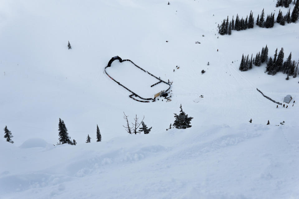 Gazing down at the empty finish corral days before the competition.<p>Photo: Ian Greenwood</p>