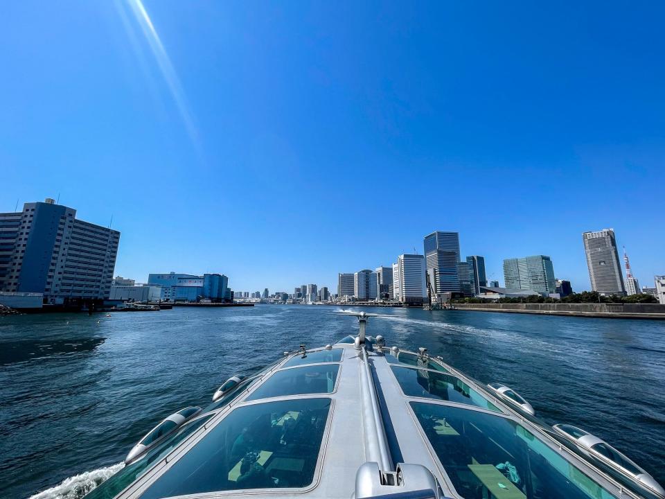 A view from the deck of one of Tokyo's water buses.