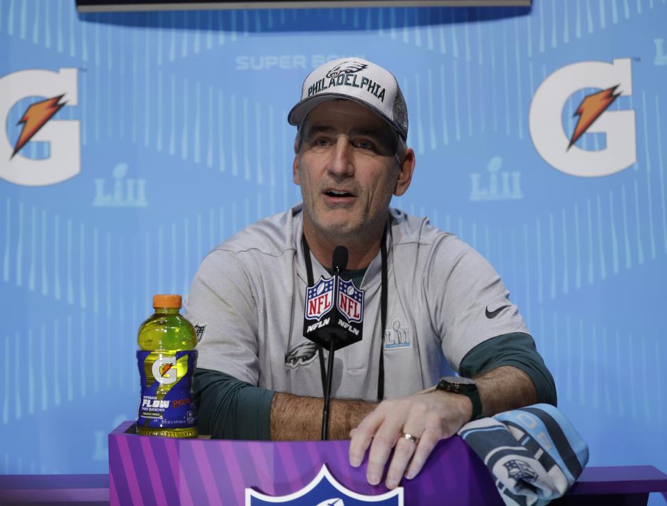 Philadelphia Eagles offensive coordinator Frank Reich will be the Colts' next head coach. (AP)