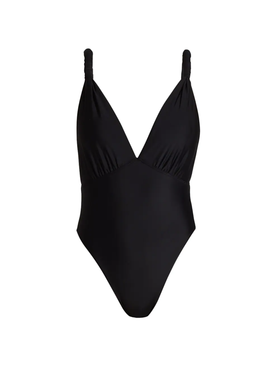 8) Monet Deep V-Twisted Strap One-Piece Swimsuit