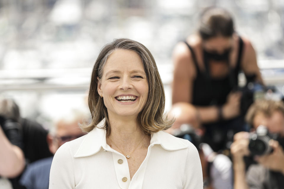 Jodie Foster, who will receive an honorary Palme d'Or during the opening ceremony, poses for photographers at the 74th international film festival, Cannes, southern France, Tuesday, July 6, 2021. (Photo by Vianney Le Caer/Invision/AP)