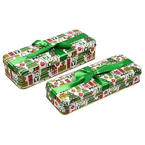 11) Rectangular Christmas Cookie Tins With Lids