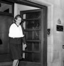 <p>Leaving the Beaumont Housing Nursing Home after sustaining an injury from a <a href="https://www.nytimes.com/1964/12/09/archives/princess-anne-injures-hand-in-a-horseriding-accident.html" rel="nofollow noopener" target="_blank" data-ylk="slk:horse riding accident;elm:context_link;itc:0;sec:content-canvas" class="link ">horse riding accident</a>.</p>