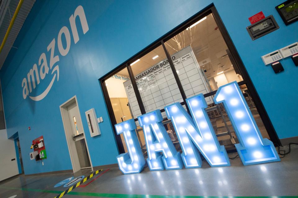 The Amazon Center in Canton Mississippi, celebrates its grand opening Thursday, Aug. 11, 2022. The Center, called JAN1, is the only robotic sorting center in Mississippi. Amazon names its facilities after the nearest airport to the site.