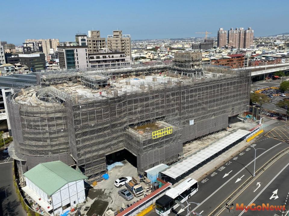 ▲豐原轉運中心結構體工程完成 預計2021年底完工(圖/台中市政府)