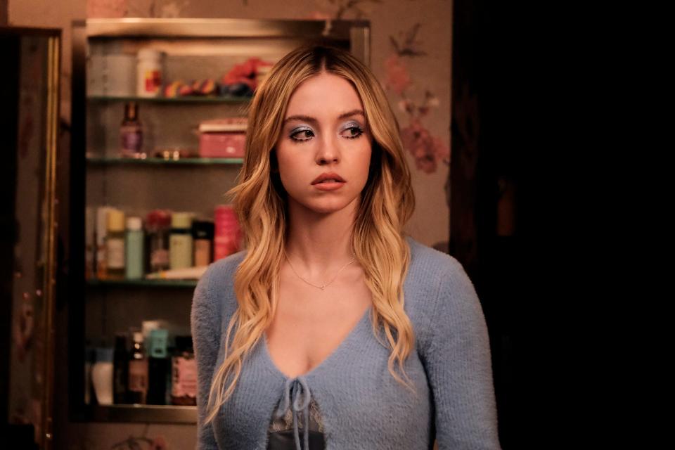 Cassie (Sydney Sweeney) is caught in a toxic love triangle in "Euphoria" Season 2.