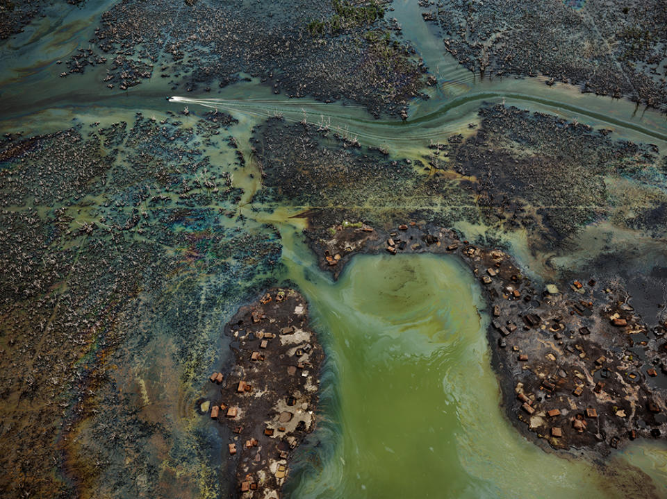 <p>Oil Bunkering #4, Niger Delta, Nigeria by artist Edward Burtynsky for the exhibition Anthropocene, currently running at the Art Gallery of Ontario and National Gallery of Canada in Ottawa. </p>