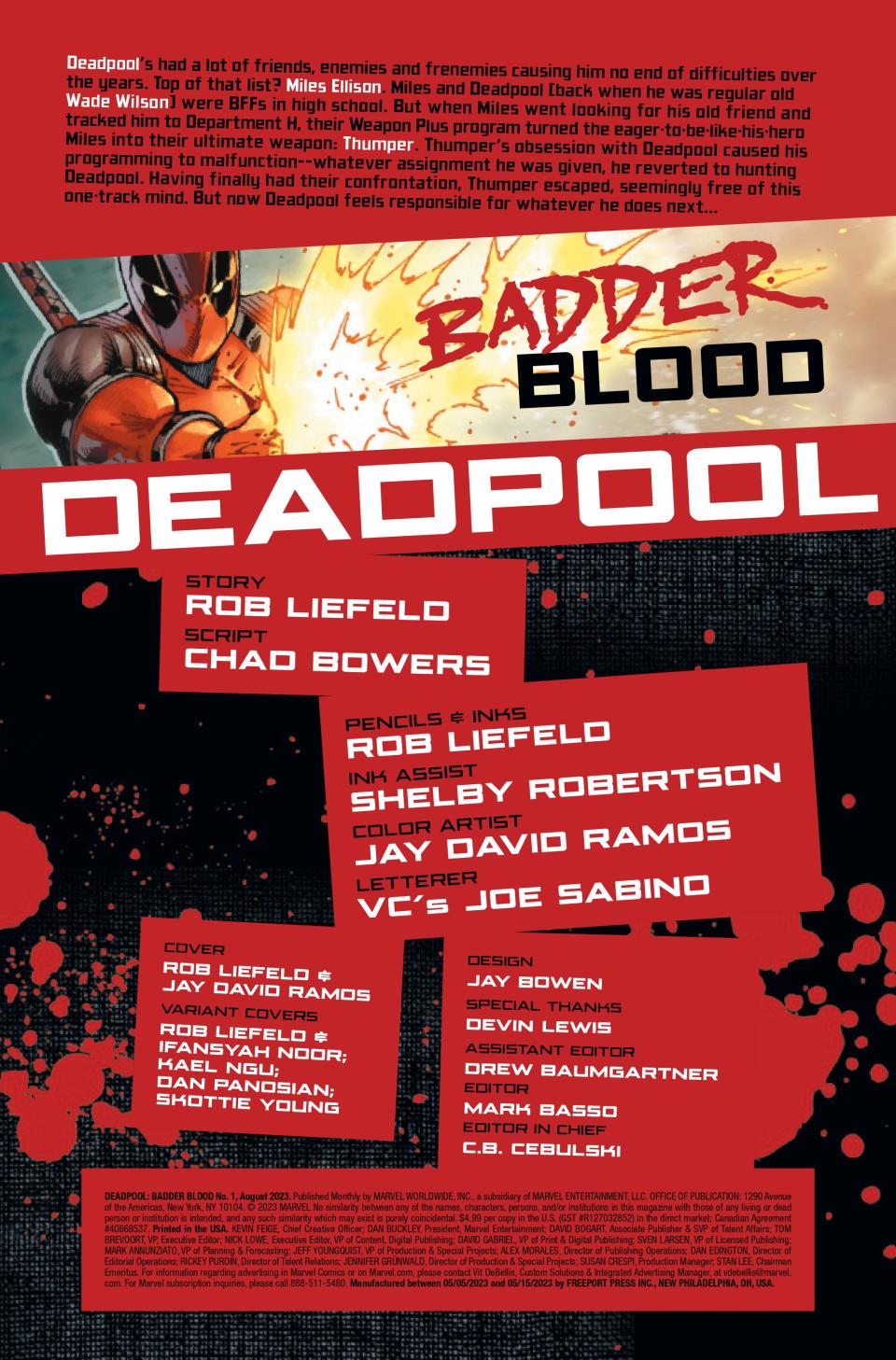 Pages from Deadpool: Badder Blood #1.