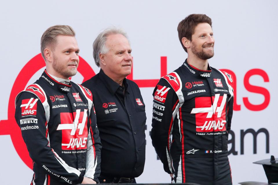 Kevin Magnussen, Gene Haas, Romain Grosjean