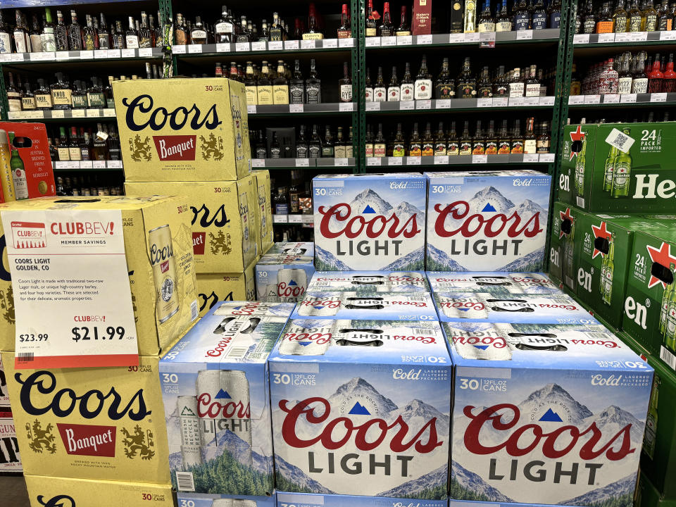 SAN RAFAEL, CALIFORNIA - FEBRUARY 13: Coors beer is displayed on a store shelf on February 13, 2024 in San Rafael, California. Molson Coors Beverage Company reported fourth quarter profits of $103.3 million compared to a loss of $590.5 million one year ago. (Photo by Justin Sullivan/Getty Images)