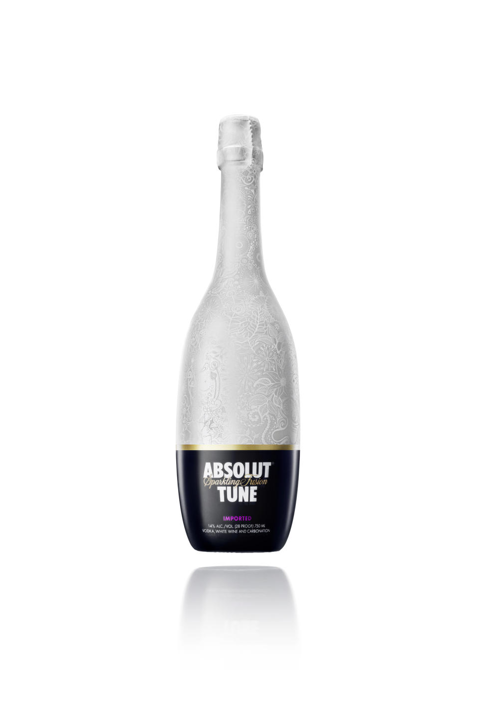This undated publicity photo provided by ABSOLUT Vodka shows a bottle of ABSOLUT TUNE, a mix of vodka and sparkling sauvignon blanc . (AP Photo/ABSOLUT Vokda)
