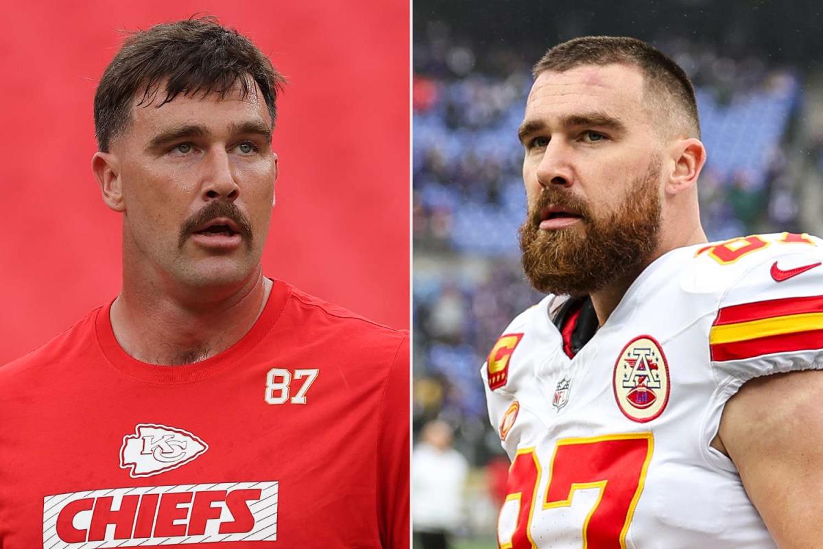 Travis Kelce says he has “fun” with his beard and is like a “different character” with the “moustache”