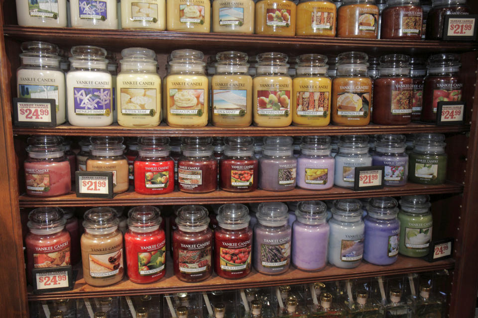 Candles on a shelf