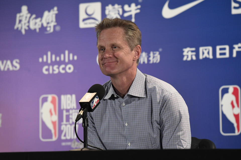 ‘<span>This year, for me, is about pacing ourselves and keeping our edge,’ Warriors coach Steve Kerr said.</span> (Getty Images)