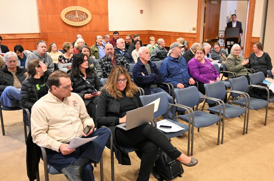 Ward 2 residents crowded Brown Municipal Building chambers Monday night for the planning commission hearing on the Trail Tree Village expansion.