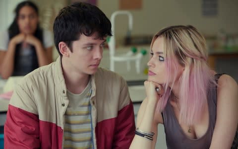 Asa Butterfield and Emma Mackey - Credit: Netflix