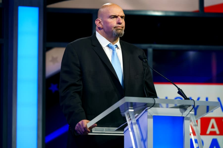 Democratic Pennsylvania candidate Lt. Gov. John Fetterman participates in the Nexstar Pennsylvania Senate at WHTM abc27 in Harrisburg, Pa., on Tuesday, October 25, 2022.