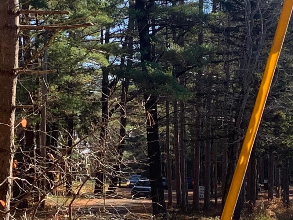 The entrance to Camp Collier on Tuesday, Oct. 31, the last time there was an official search for Aaron Pennington at the camp.